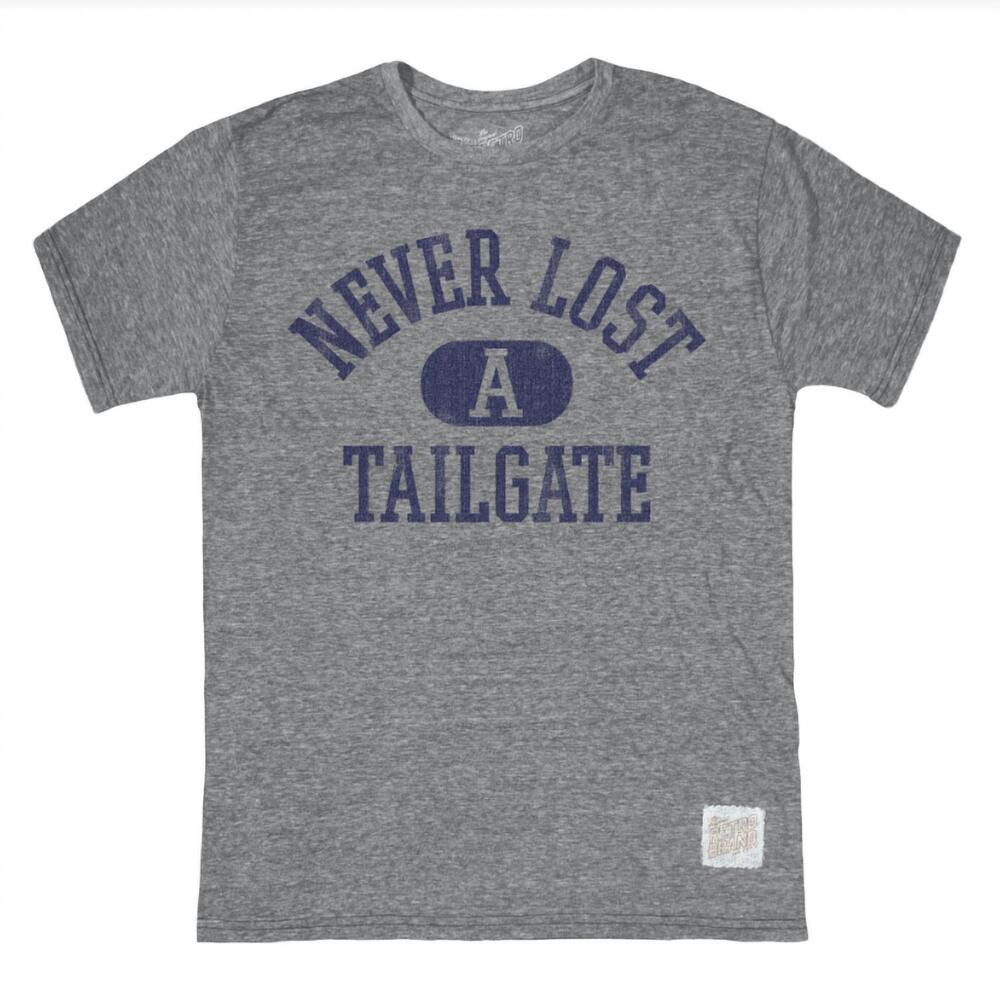 NEW THE ORIGINAL RETRO BRAND women's never lost tailgate tee in gray